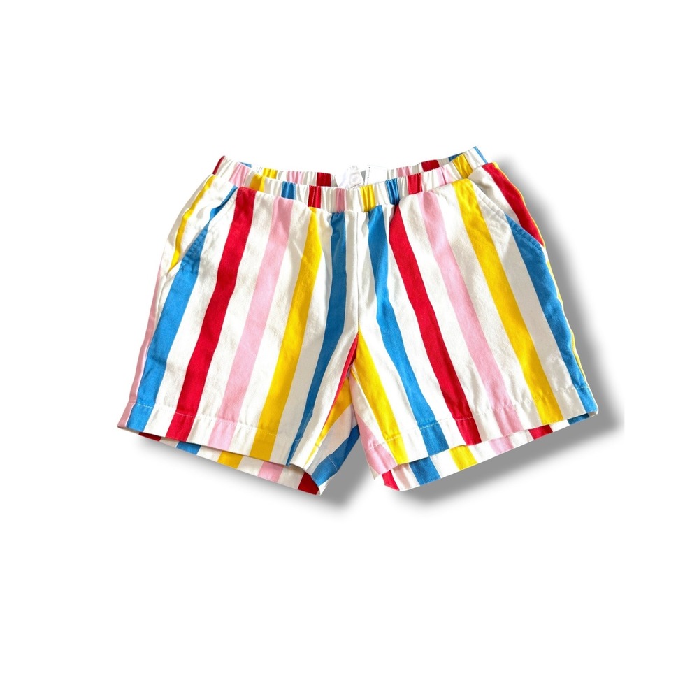 Hanna Andersson Shorts Girls 10 Rainbow Stripe Twill Cotton Pull On 61937